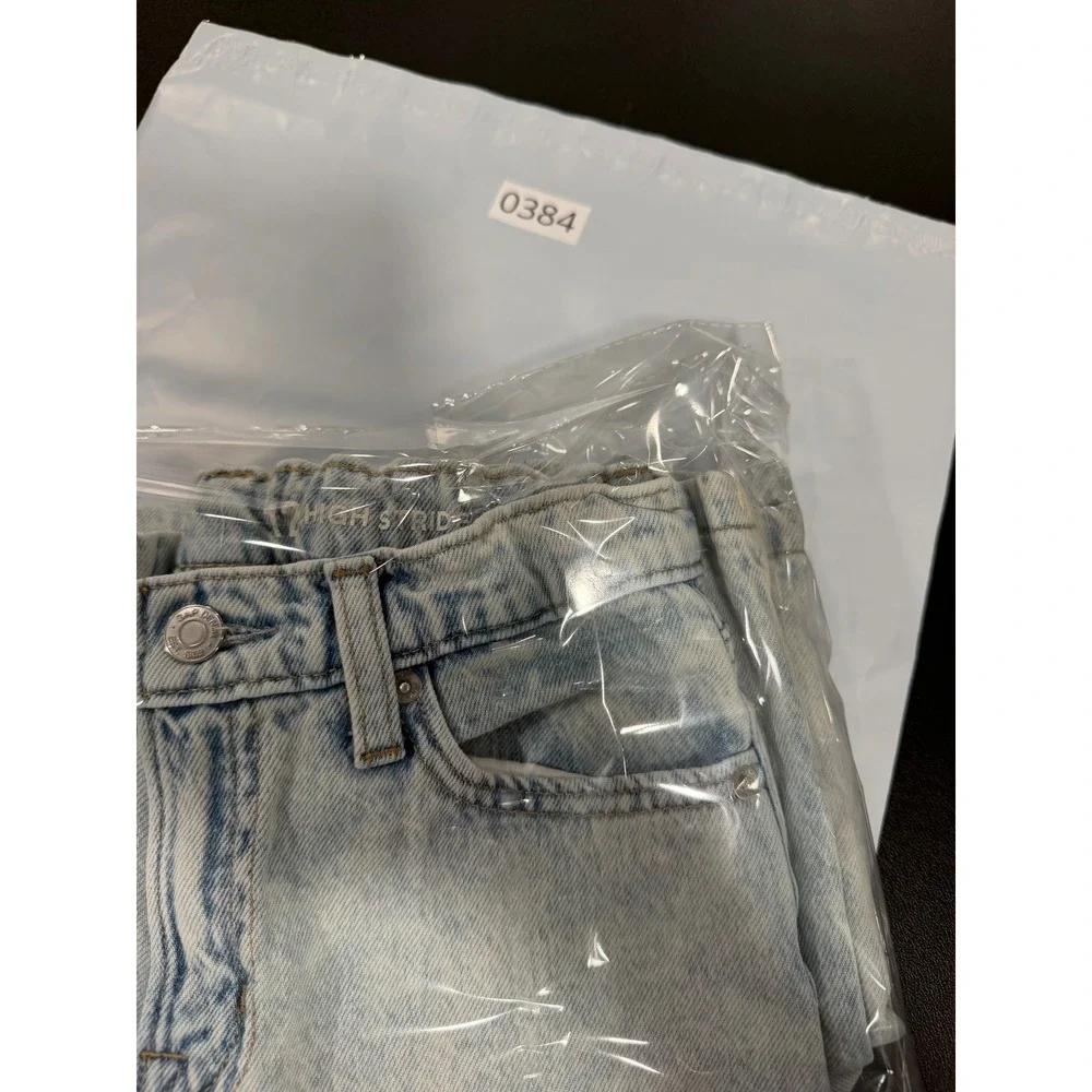 Gap Kids Girls Blue High Stride Ankle Jeans Acid Wash Wide Leg Size 12 High Rise